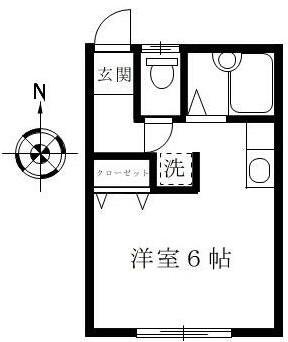 栗林アパート 手半額 礼半 10/16退 女性限定 南向の間取り写真