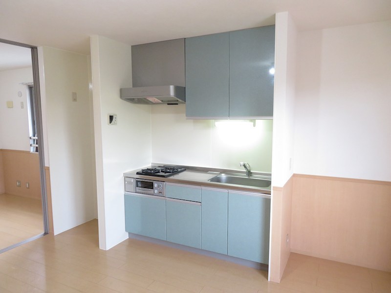 キッチン　グリル付き2口ガスコンロでお料理の時短に！