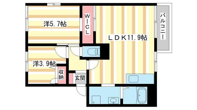 ハイツあすか路IIの間取り写真