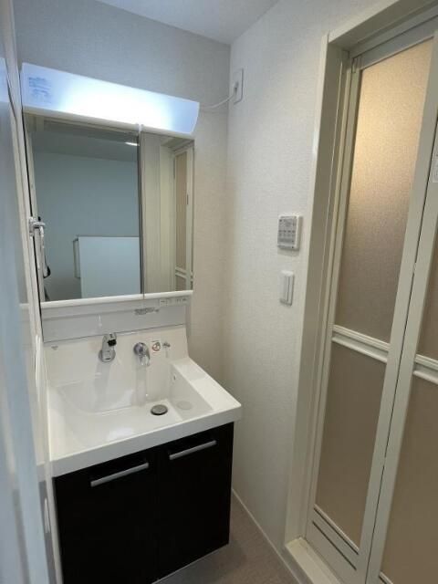 洗面設備　スペースが確保できる洗面所です