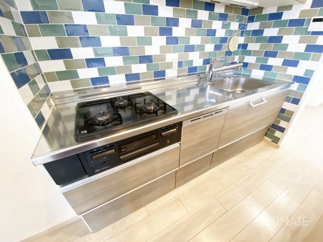 キッチン　グリル付き3口ガスコンロ！