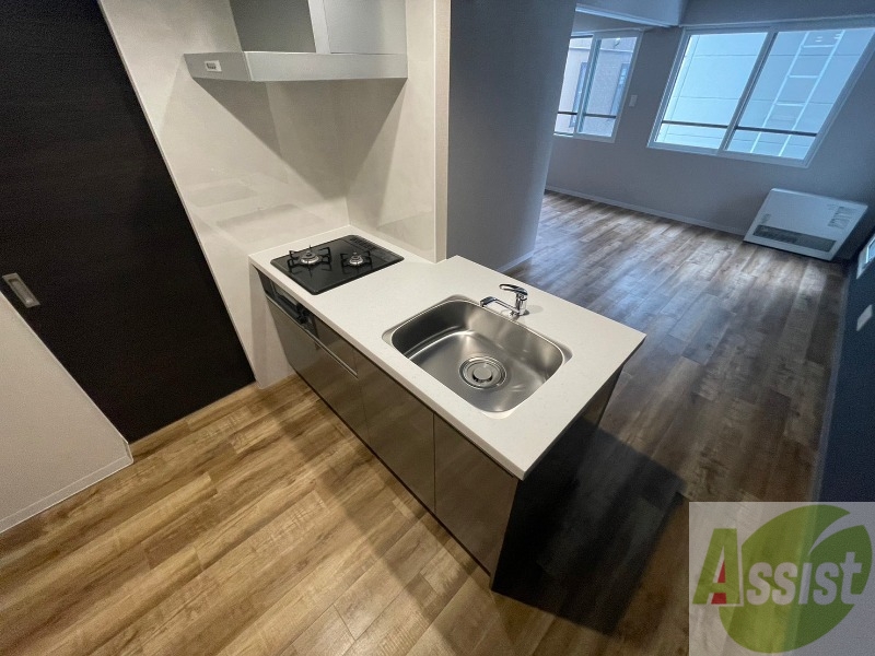 キッチン　２口システムキッチンですのですぐにお料理に使えます！