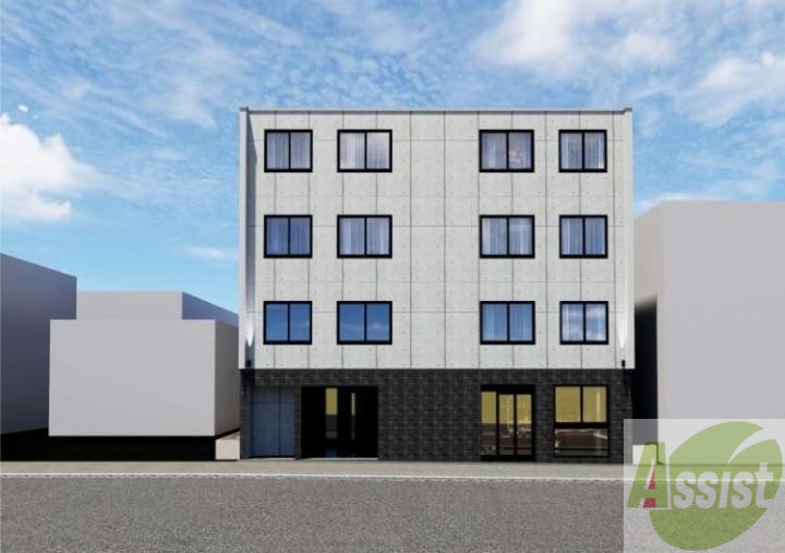 建物外観　外観予想パース　札幌市西区発寒「Ｂｅｌｌ　Ｃｏｕｒｔ発寒南」