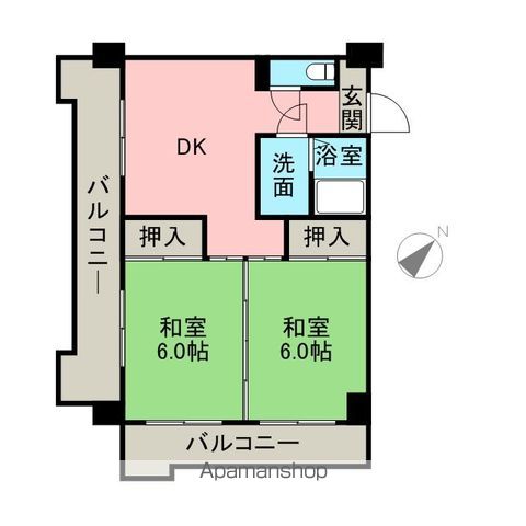 地下鉄空港線 東比恵駅 徒歩16分 10階建 築42年の間取り写真
