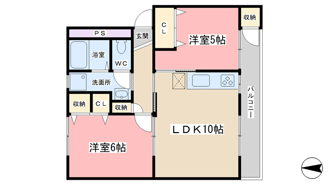 緑山荘A棟の間取り写真