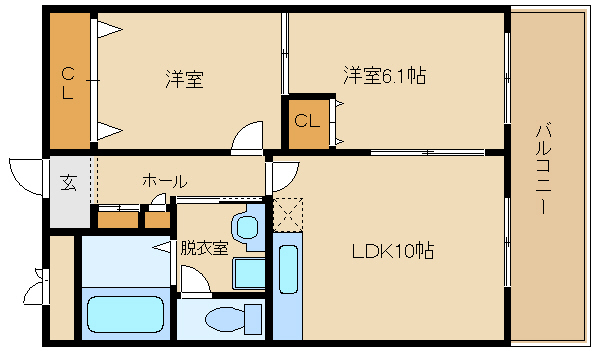 近鉄南大阪線 藤井寺駅 徒歩9分 6階建 築21年の間取り写真