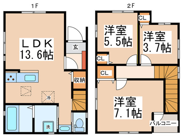 泉佐野市松原戸建の間取り写真