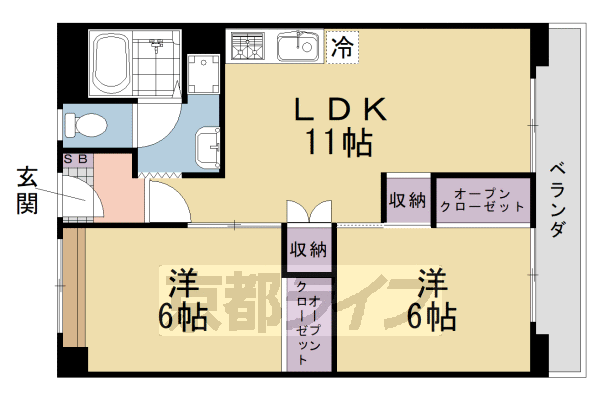 ベルヴィタウン京都伏見の間取り写真