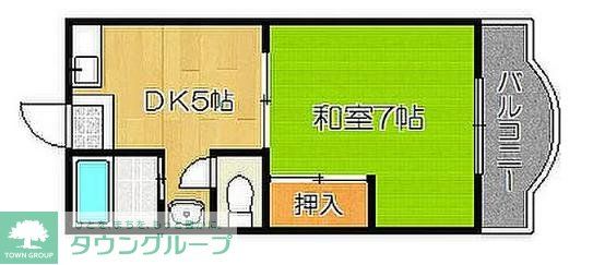 地下鉄箱崎線 箱崎宮前駅 徒歩5分 4階建 築47年の間取り写真