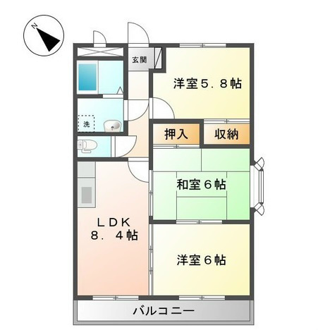 プラスパァFの間取り写真