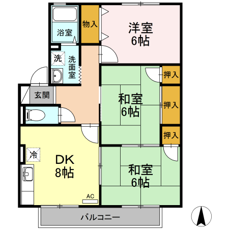 ロイヤルガーデン仲沖Fの間取り