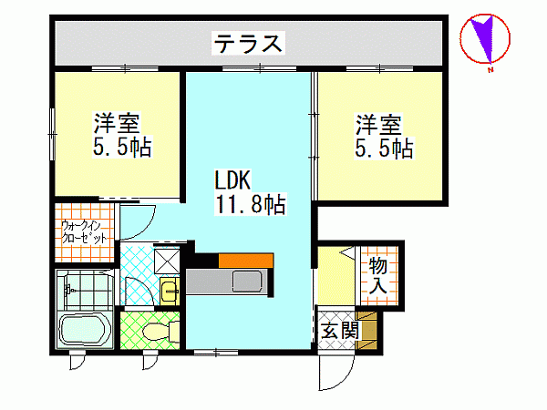 広島高速交通アストラムライン 伴駅 徒歩7分 2階建 築19年の間取り写真