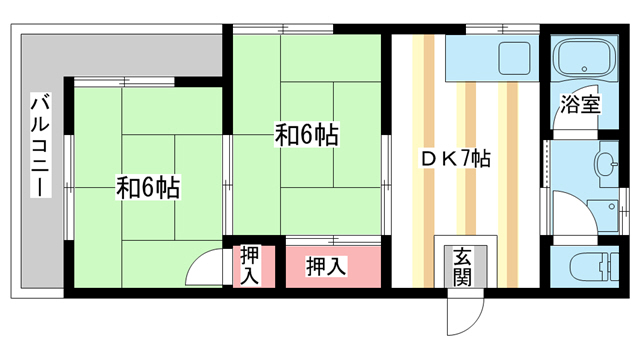 生駒市桜ケ丘のマンションの間取り