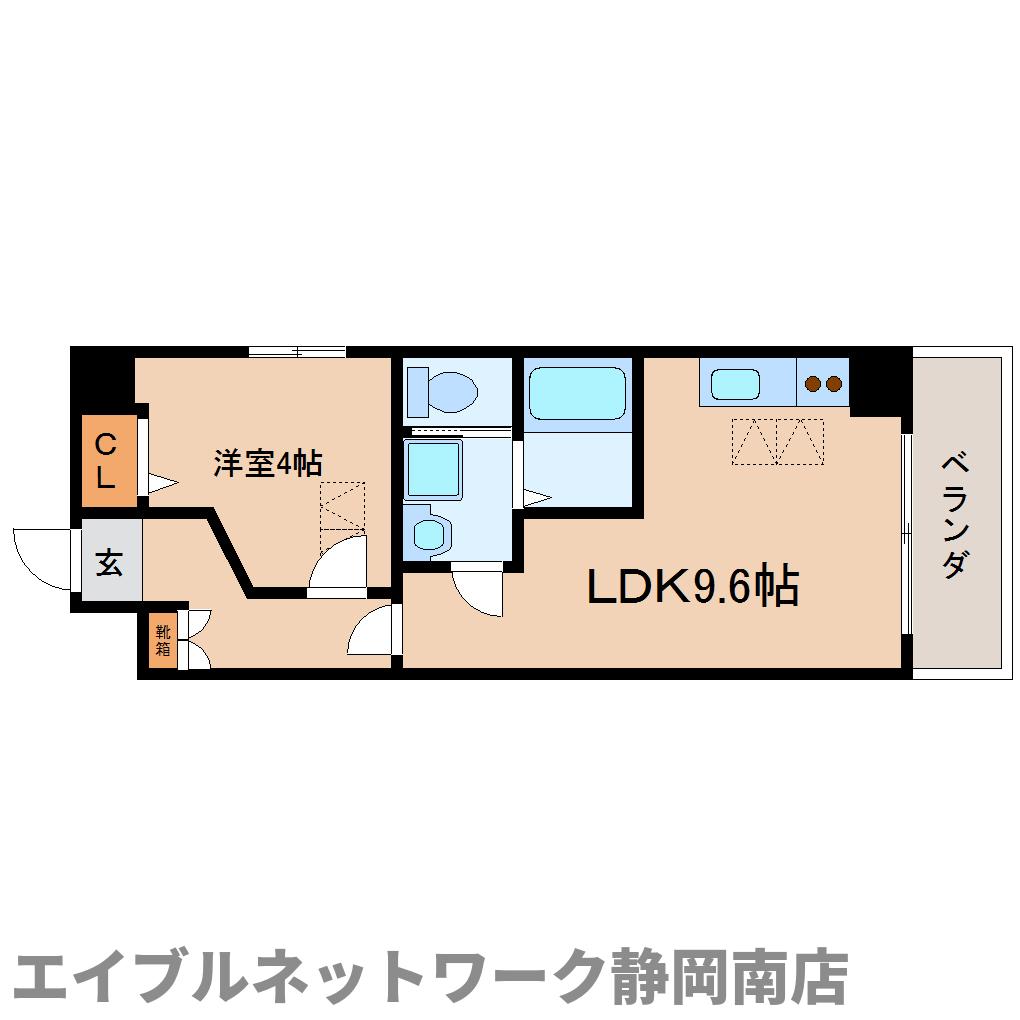 静岡市駿河区曲金のマンションの間取り