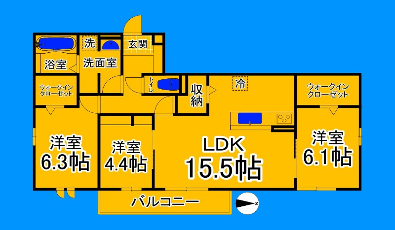 大阪市住吉区墨江のアパートの間取り