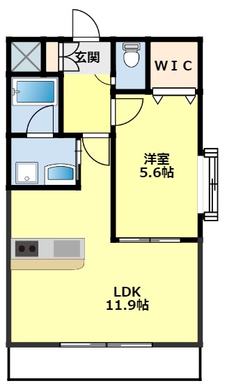 豊田市平戸橋町のマンションの間取り