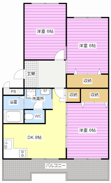 セントラルハイツB棟の間取り