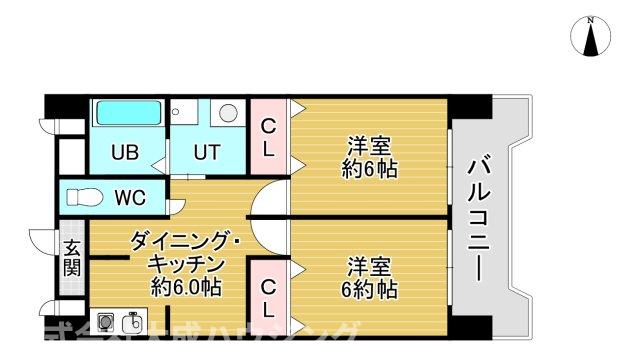 西宮市松園町のマンションの間取り