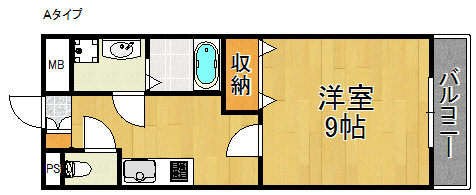 泉佐野市上之郷のマンションの間取り