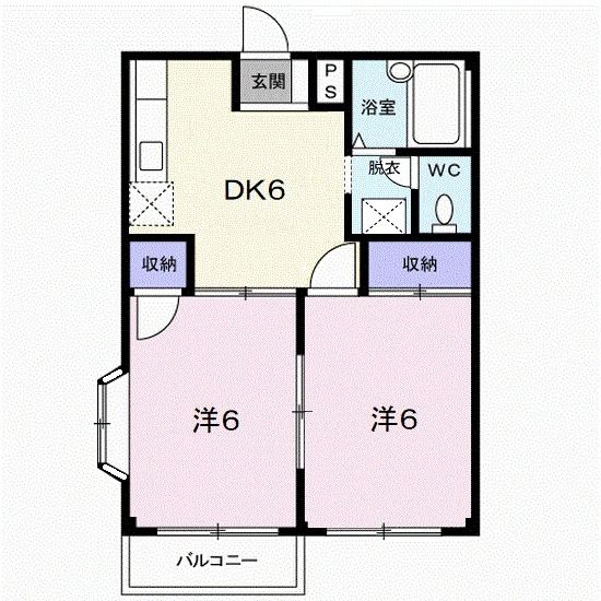 那珂市菅谷のアパートの間取り