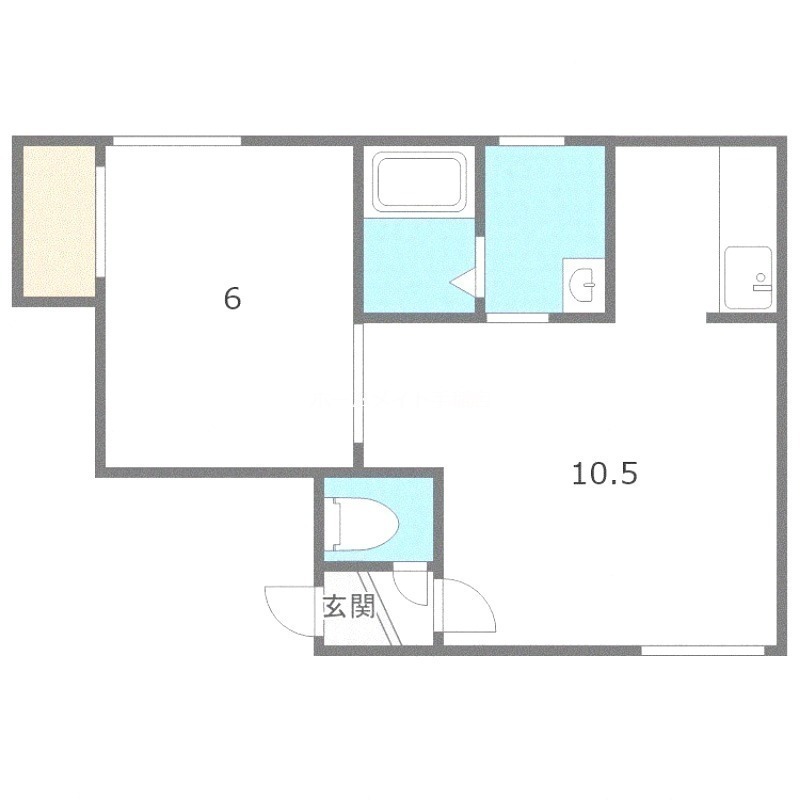札幌市手稲区曙六条のアパートの間取り
