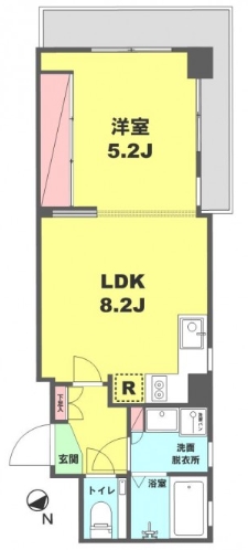 中央区日本橋中洲のマンションの間取り