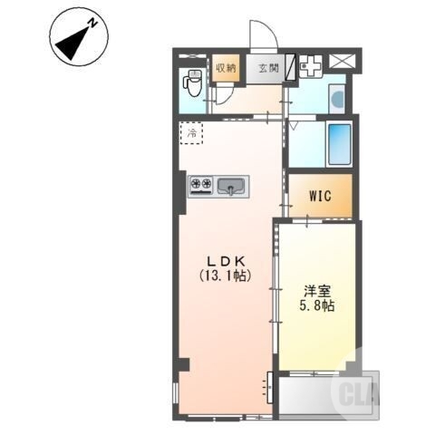 大阪狭山市東茱萸木のマンションの間取り