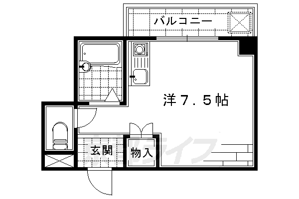 京都市伏見区深草直違橋南１丁目のマンションの間取り