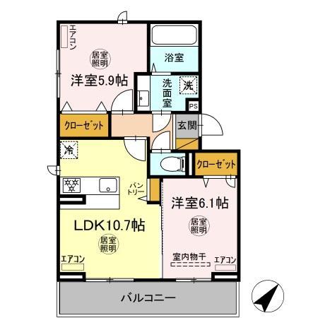 【市原市君塚のアパートの間取り】