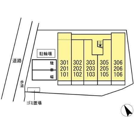 【藤沢市高倉のアパートの駐車場】