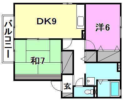 伊予郡砥部町北川毛のアパートの間取り