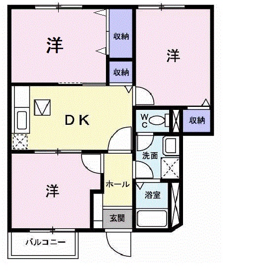 加古郡稲美町六分一のアパートの間取り