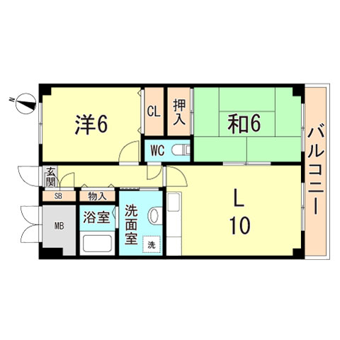 明石市魚住町清水のマンションの間取り