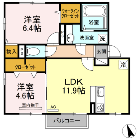 セジュールウィット沖代町の間取り