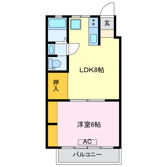 蒲郡市御幸町のマンションの間取り