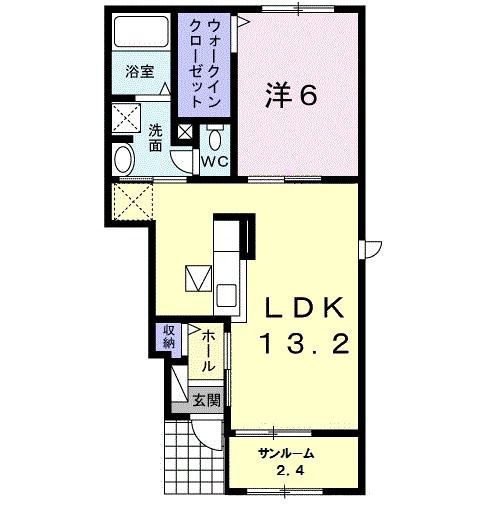 ＥＩＧＨＴ土器東　Ｂの間取り