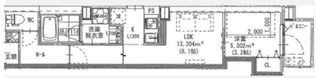 LIFEMENT GLANZ YOKOGAWAの間取り