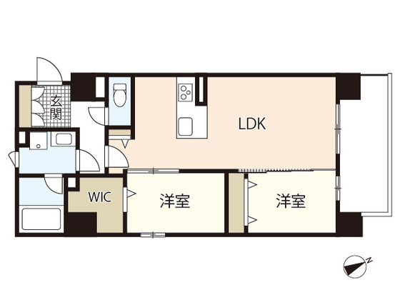 広島市中区東白島町のマンションの間取り