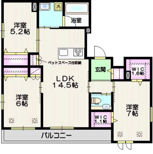 さいたま市浦和区常盤のマンションの間取り