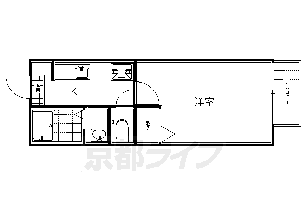 【京都市東山区泉涌寺東林町のアパートの間取り】