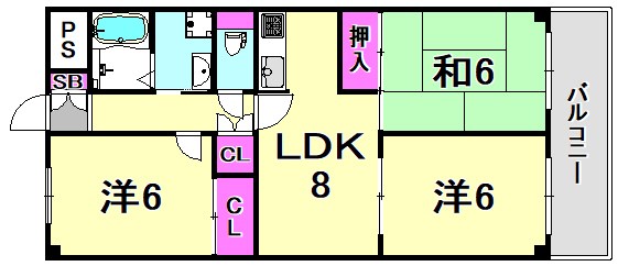 尼崎市額田町のマンションの間取り