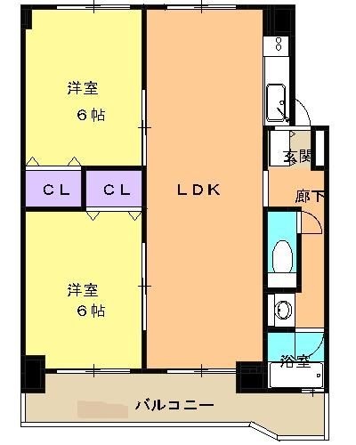 岐阜市今嶺のマンションの間取り