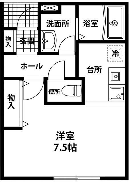 川越市的場のアパートの間取り