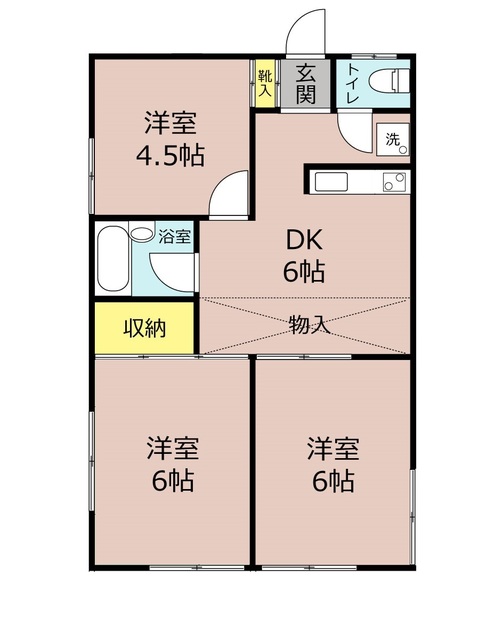 小田原市栢山のアパートの間取り