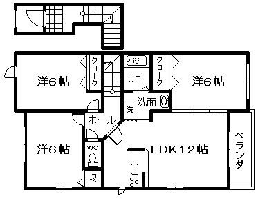 泉南市男里のアパートの間取り