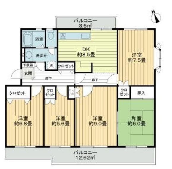 川崎市宮前区有馬のマンションの間取り