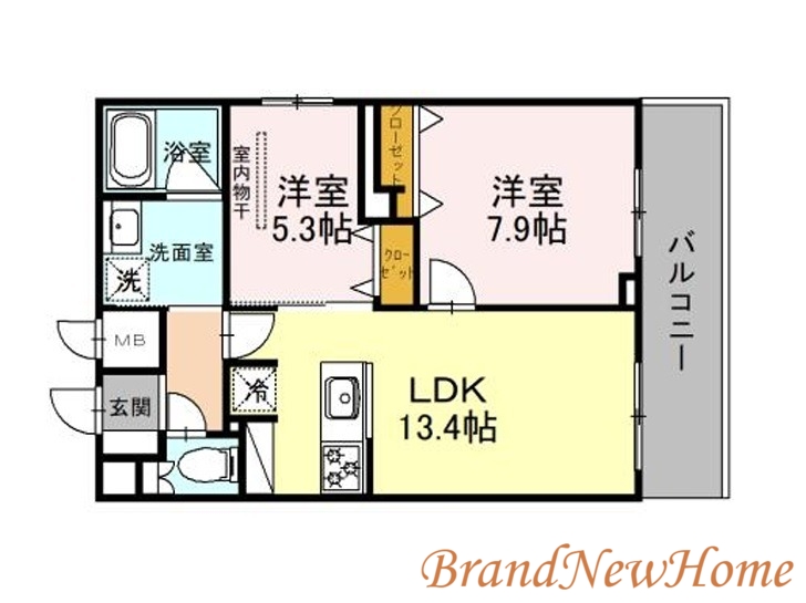 堺市堺区向陵西町のマンションの間取り