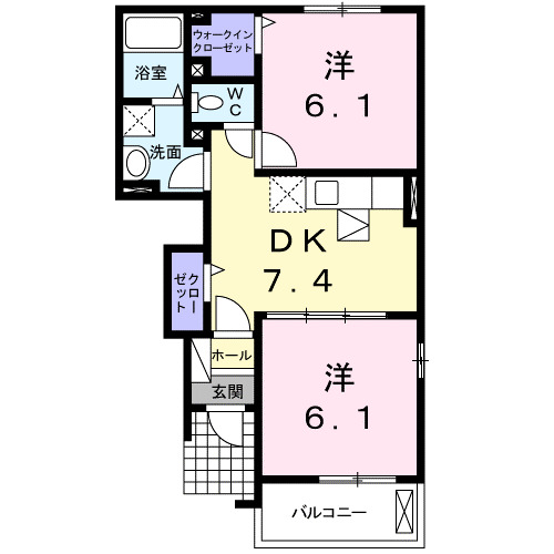 福山市駅家町大字法成寺のアパートの間取り