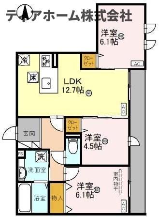 葛城市北花内のマンションの間取り