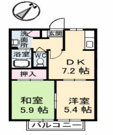 シャーメゾン糸山の間取り